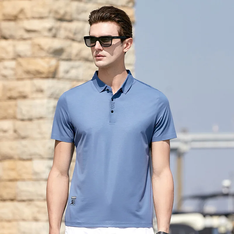 

Мужская Тонкая футболка с коротким рукавом Paul Wrangler, Повседневная летняя тонкая футболка из вискозы, рубашка-поло с коротким рукавом,