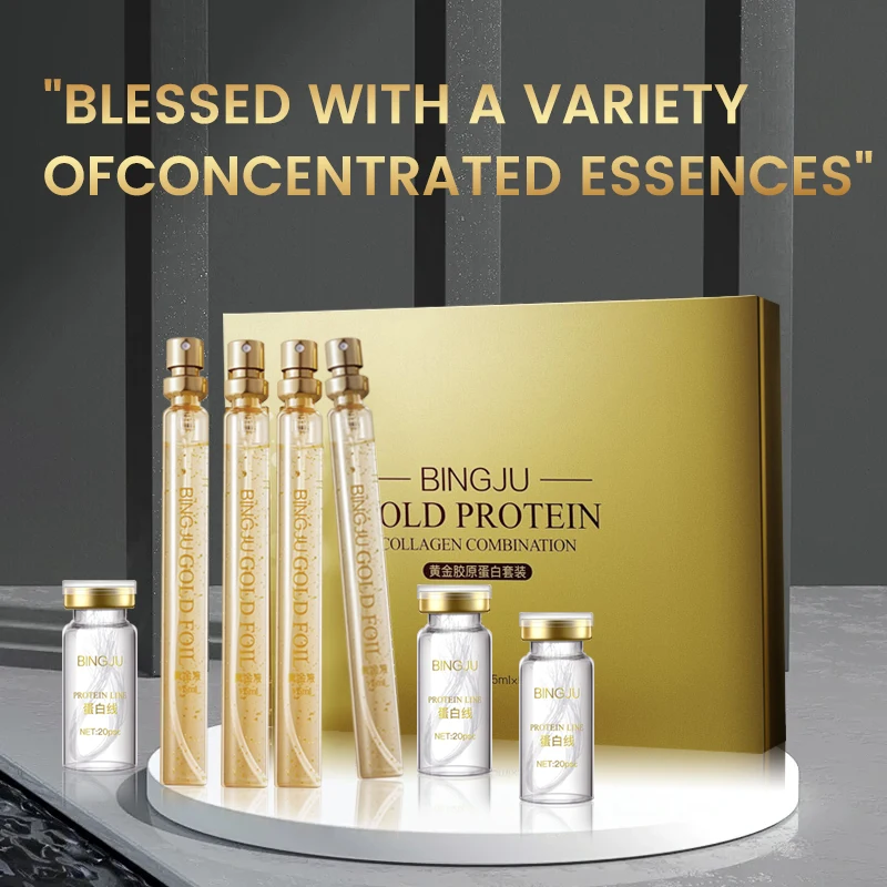 

Anti-aging Facial Tensioners Threads Lifting Set Active Colagen Gold Liquid Absorbable Original Protein Thread Serum