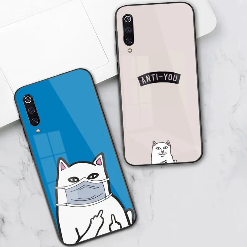 

Дешевый чехол для телефона со средним пальцем для Xiaomi 13, 12, 11T, 10, 9, Redmi Note 12, 11, 10, 10S Pro, черный стеклянный чехол для телефона из поликарбоната