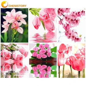 CHENISTORY Oil Painting By Numbers Original Gifts Drawing By Numbers Flower Number Painting Wall Art Diy Crafts For Adults