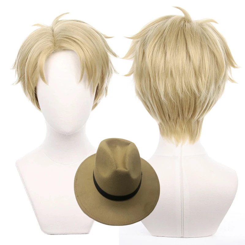 

High Quality Loid Forger Cosplay Wig Spy X Family Cosplay Short Linen Blond Heat Resistant Synthetic Hair Anime Wigs + Wig Cap