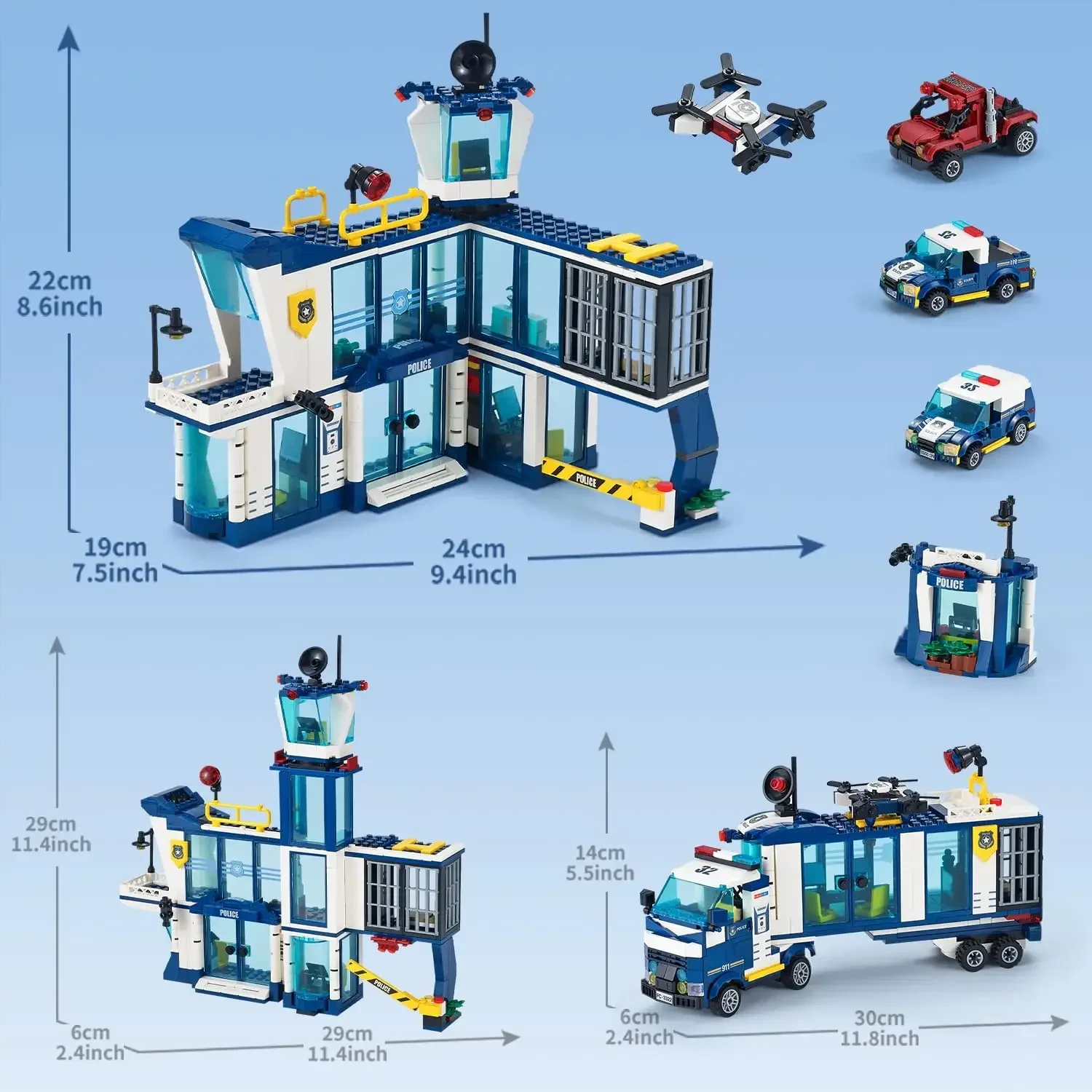 3 в 1 Городская больница STEM Наборы строительных блоков Городские наборы Скорая