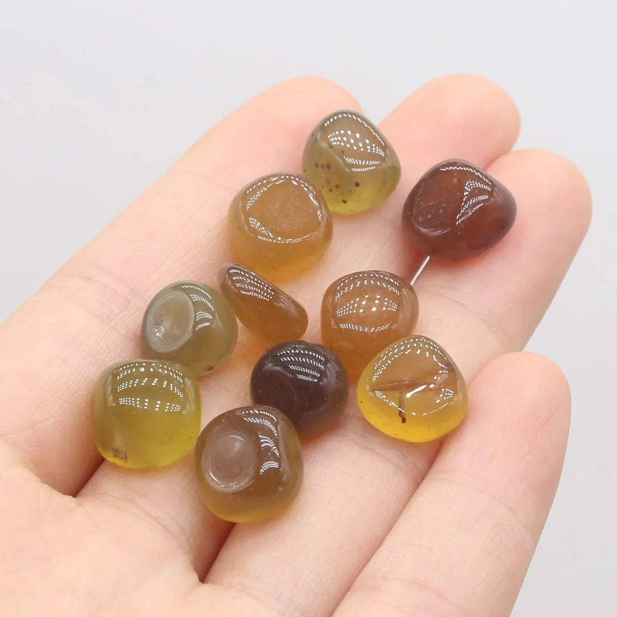 

Natural Agate System Stone Pebble Irregular Loose Beads Polished Gems Decoration Home DecorPolishing Ornament 1-1.5cm