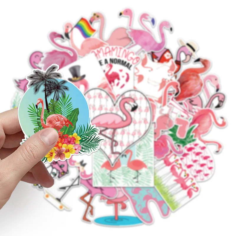 Bandai Cartoon Anime Flamingo Stickers For Car Laptop Phone Stationery Decor Vinyl Decals Waterproof Sticker for Kids Toys images - 6