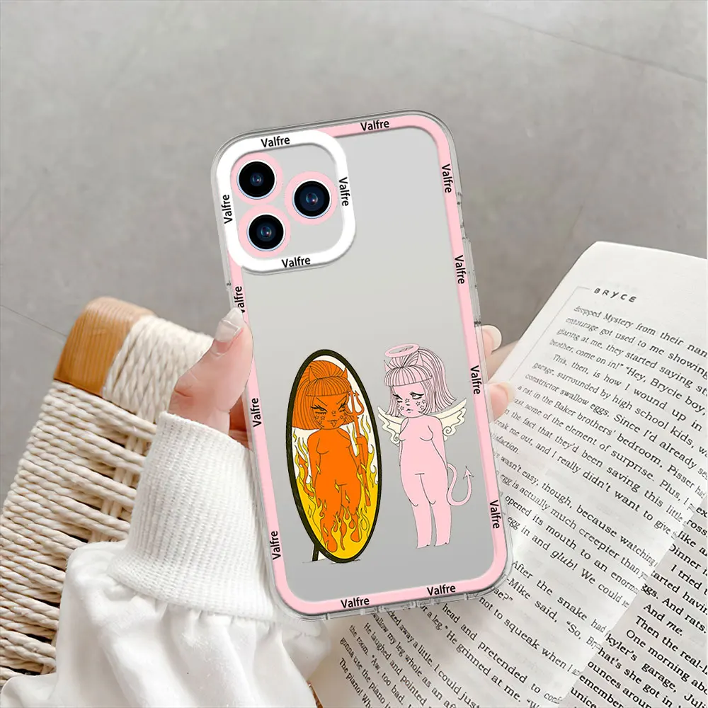 Valfre Art Phone Case for Samsung S24 S23 S22 S21 A55 A54 A35 FE PLUS ULTRA Transparent Bezel Shell