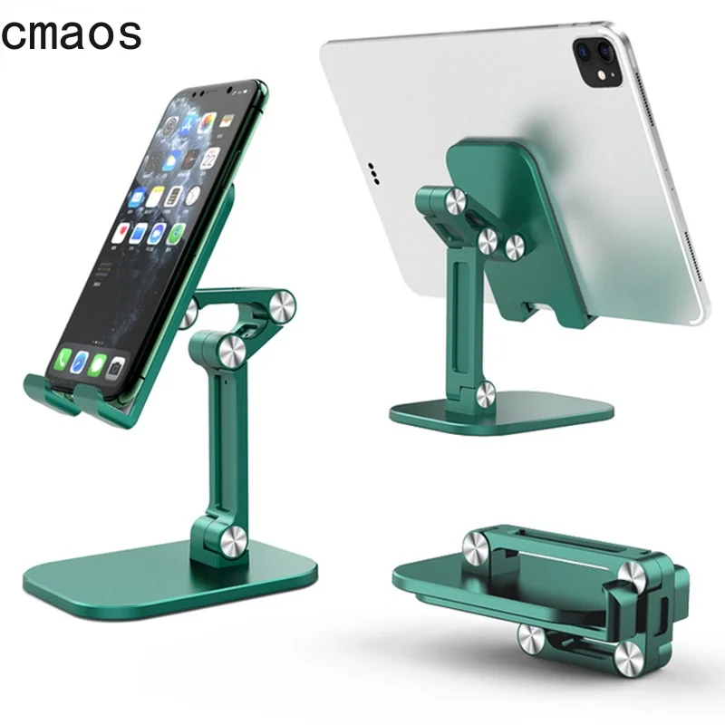 

Three Sections Foldable Desk Mobile Phone Holder For iPhone iPad Tablet Flexible Table Desktop Adjustable Cell Smartphone Stand