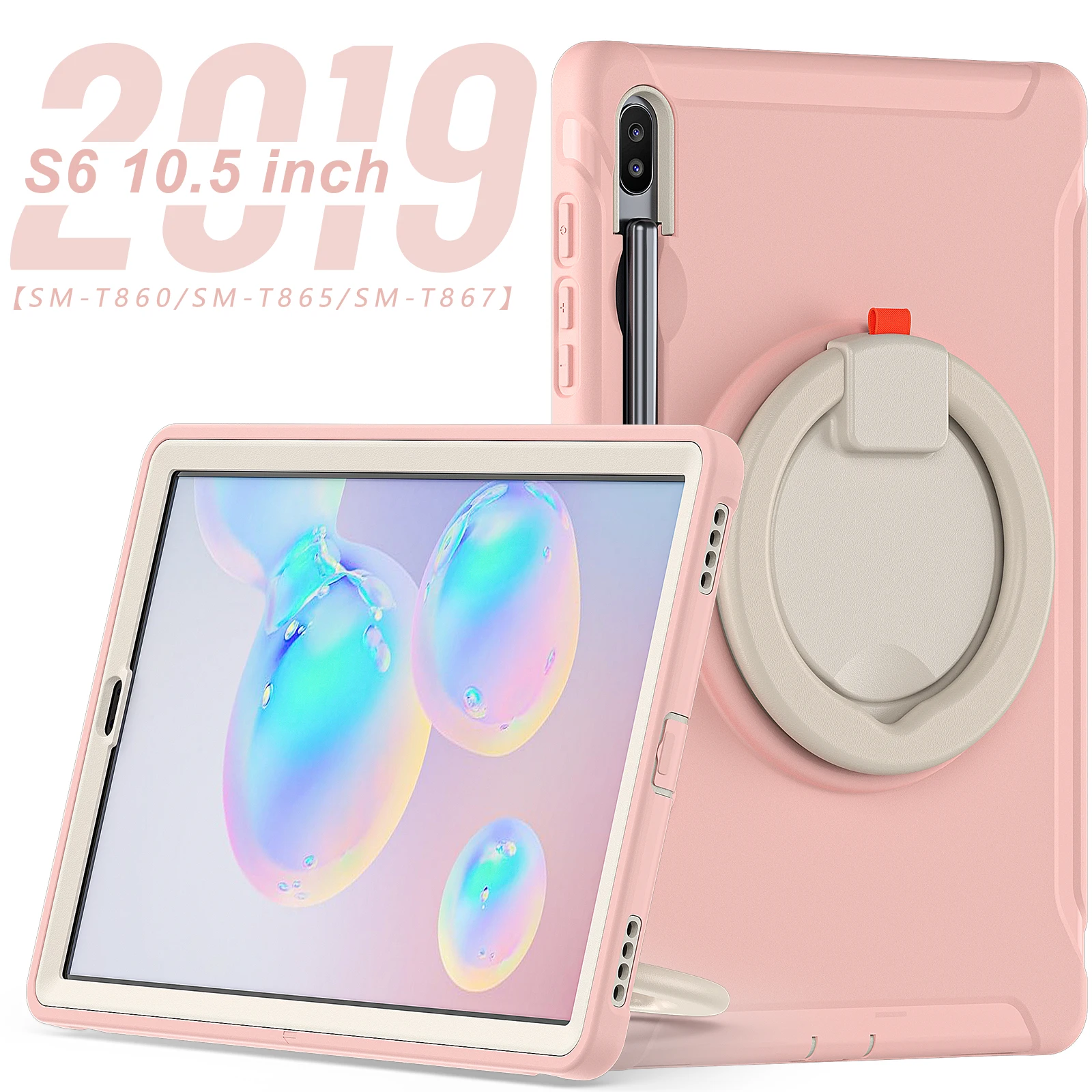 

For Samsung Galaxy Tab S6 10.5 inch 2019 SMT860 T865 SM-T867 Case Kids Safe Armor Shockproof PC +TPU Hybrid Stand Tablet Cover