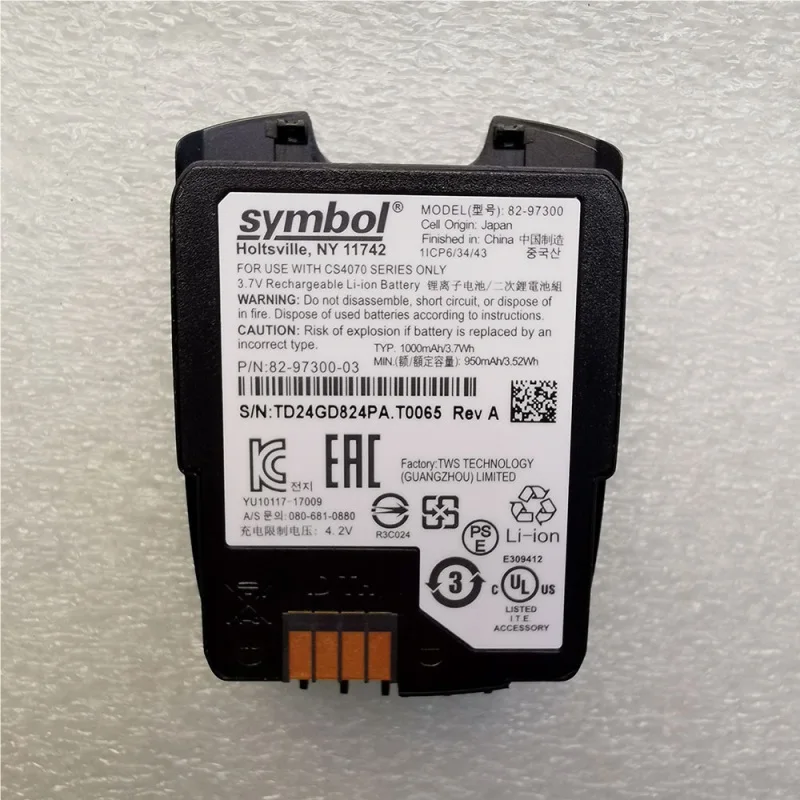 

Symbol Zebra CS4070 82-97300 1000mAh Black New Original Battery