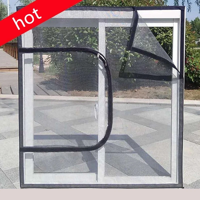 

Insect Window Screen Zipper Opening and Closing Self-Adhesive Mosquito-Proof Net Indoor Fly Curtain Mesh Invisible Customizable