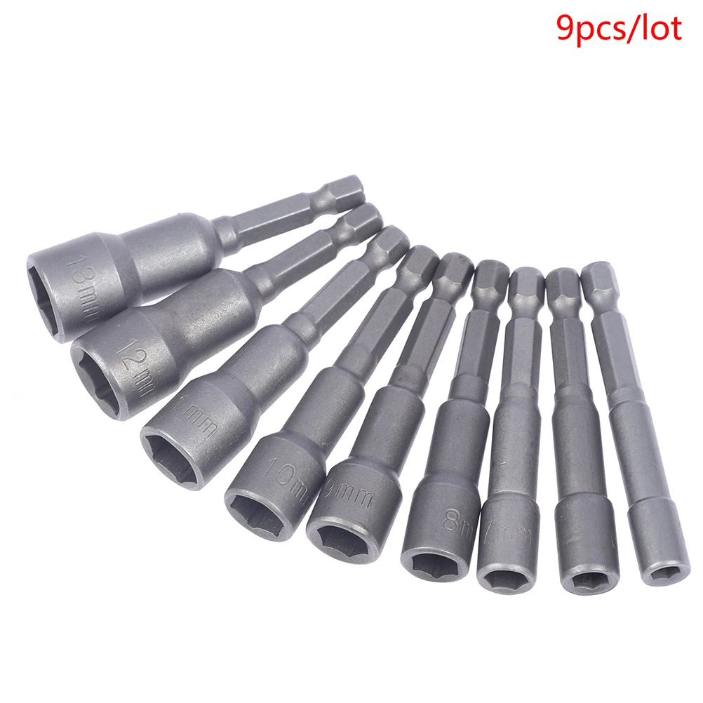

9pcs/set 5mm-13mm Hex SocketS Sleeve Nozzles Nut Driver Set Screwdriver Set