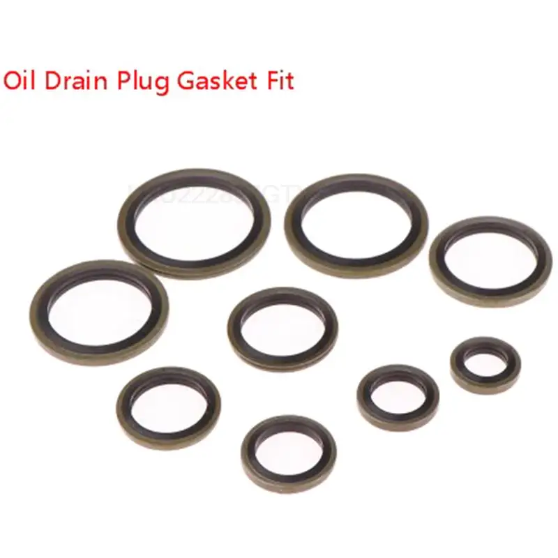 

10Pcs 8/10/12/14/16-24mm Bonded Washer Metal Rubber Oil Drain Plug Gasket Fit Combined Washer Sealing Ring
