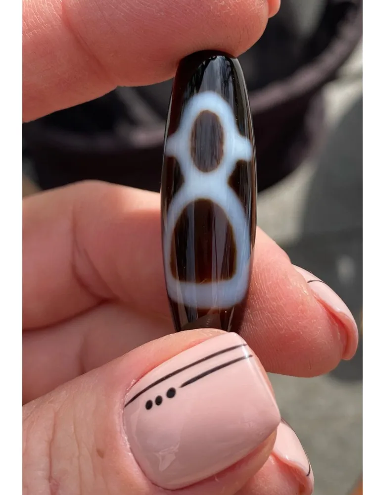 

Amulet Grade Agate Necklace Natural Wealth Men Tibetan Dzi Beads Oval DIY Pendant Accessories