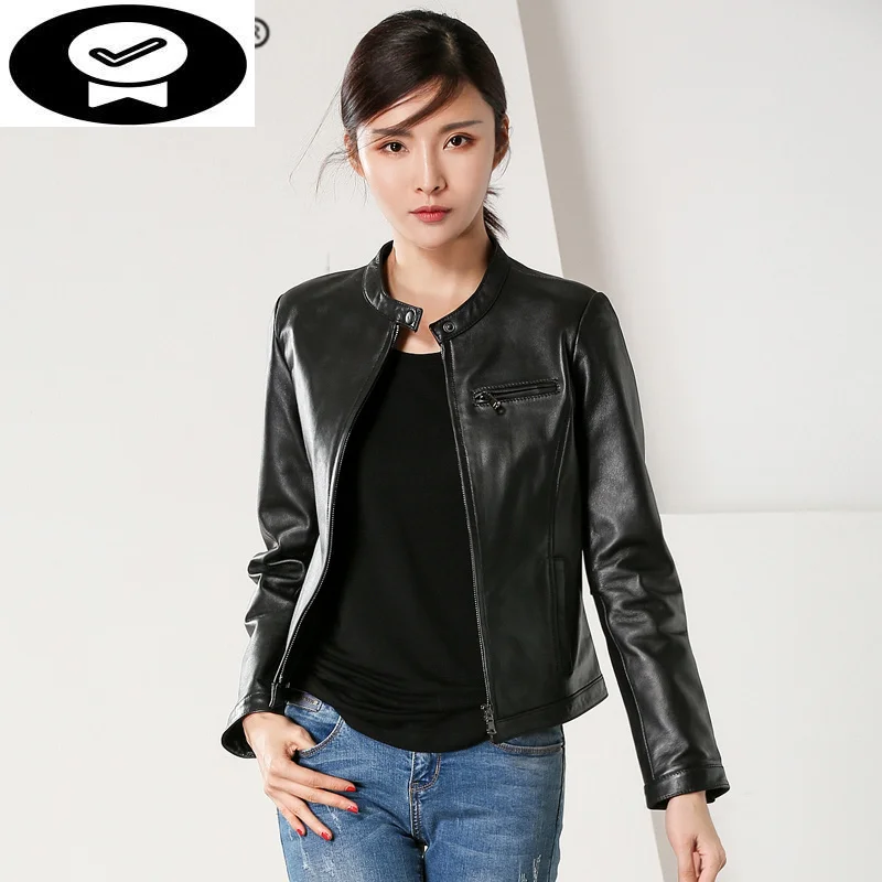 Female Natural Sheepskin Coat Genuine Leather Moto Jacket Women Winter Autumn Clothes 2023 Ladies Real Leather Jacket 716