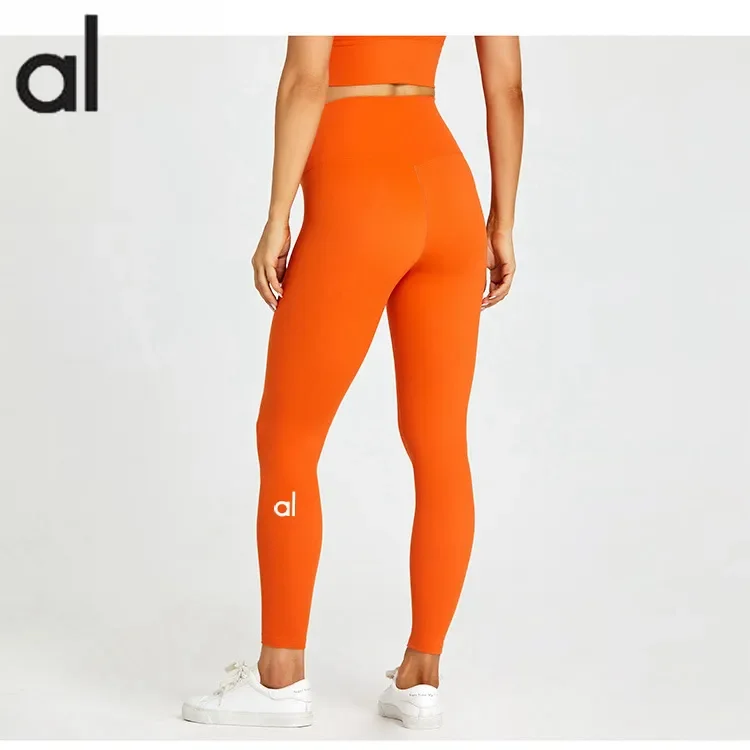 

AL Logo High waist Yoga Pants Contour Curvy Women Booty Push Up Fitness Leggings Stretchy Workout Running Athletic Gym Tights