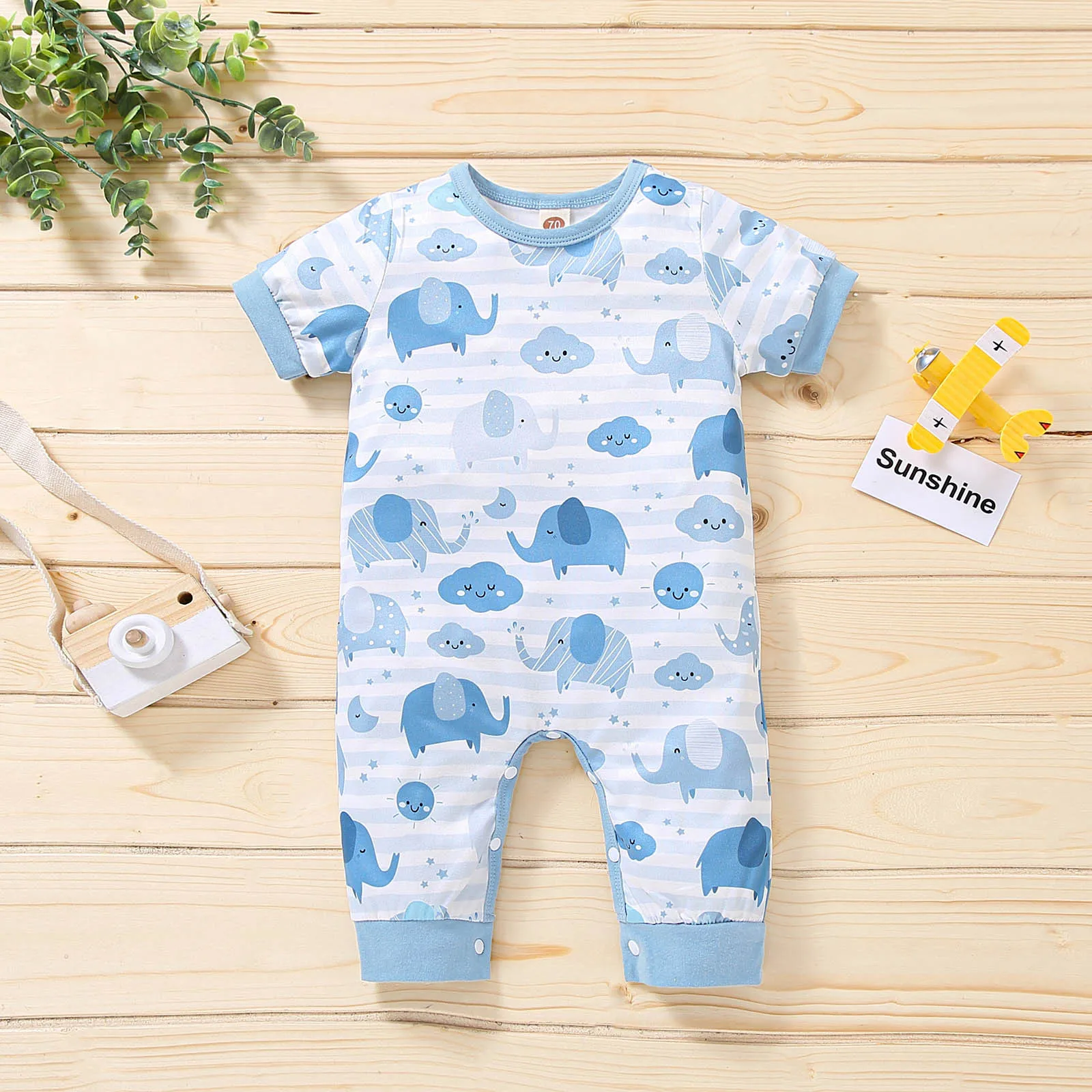 

Летний комбинезон для маленьких мальчиков и девочек 6, 9, 12, 18 месяцев, комбинезон с короткими рукавами и рисунком животных, Одежда для младен...