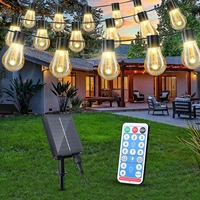 outdoor solar string lights bulb with remote waterproof solar fairy light for garden patio party wedding christmas decoration