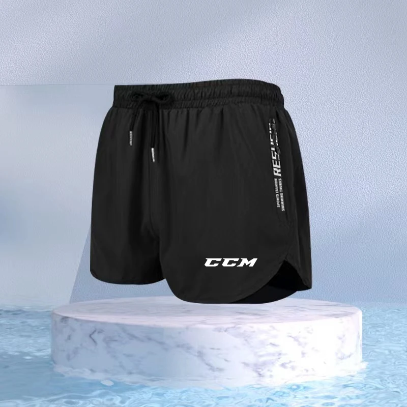 

CCM Brand Men's Stretch Swim Trunks Quick Dry Beach Shorts Drawstring Boxer Briefs Soccer Tennis Training Short