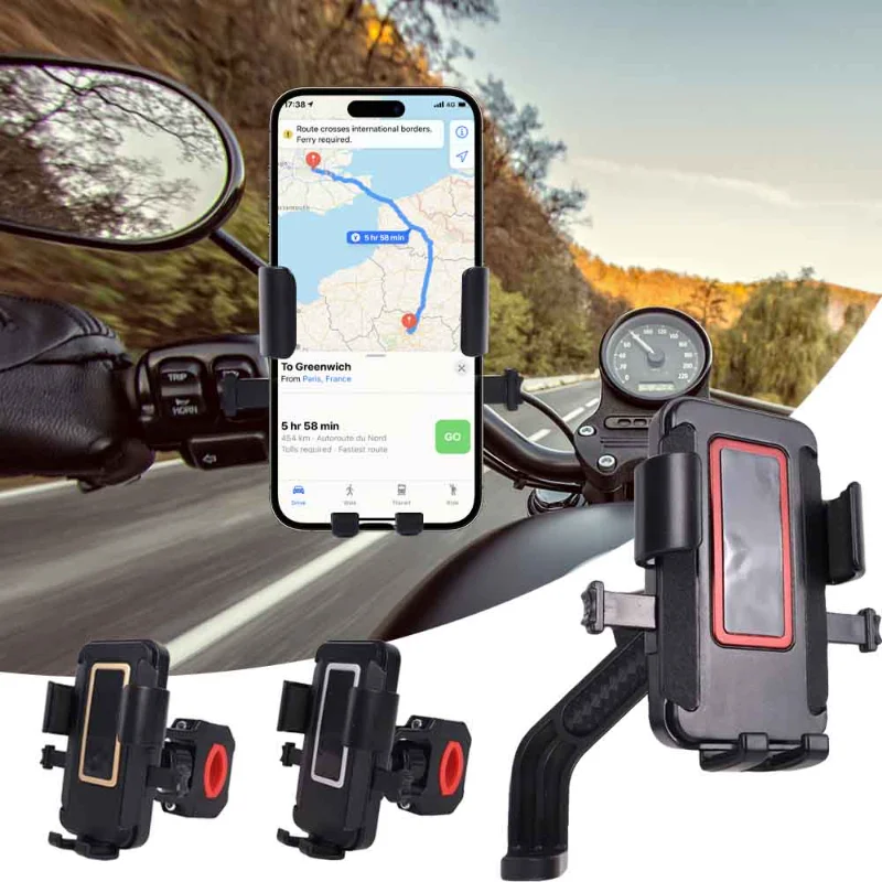 

Motorcycle Bicycle Phone Holder Stand Auto Lock Moto for IPhone Samusng Mobile Phone Handlebar Clip Stand GPS Mount Bracket
