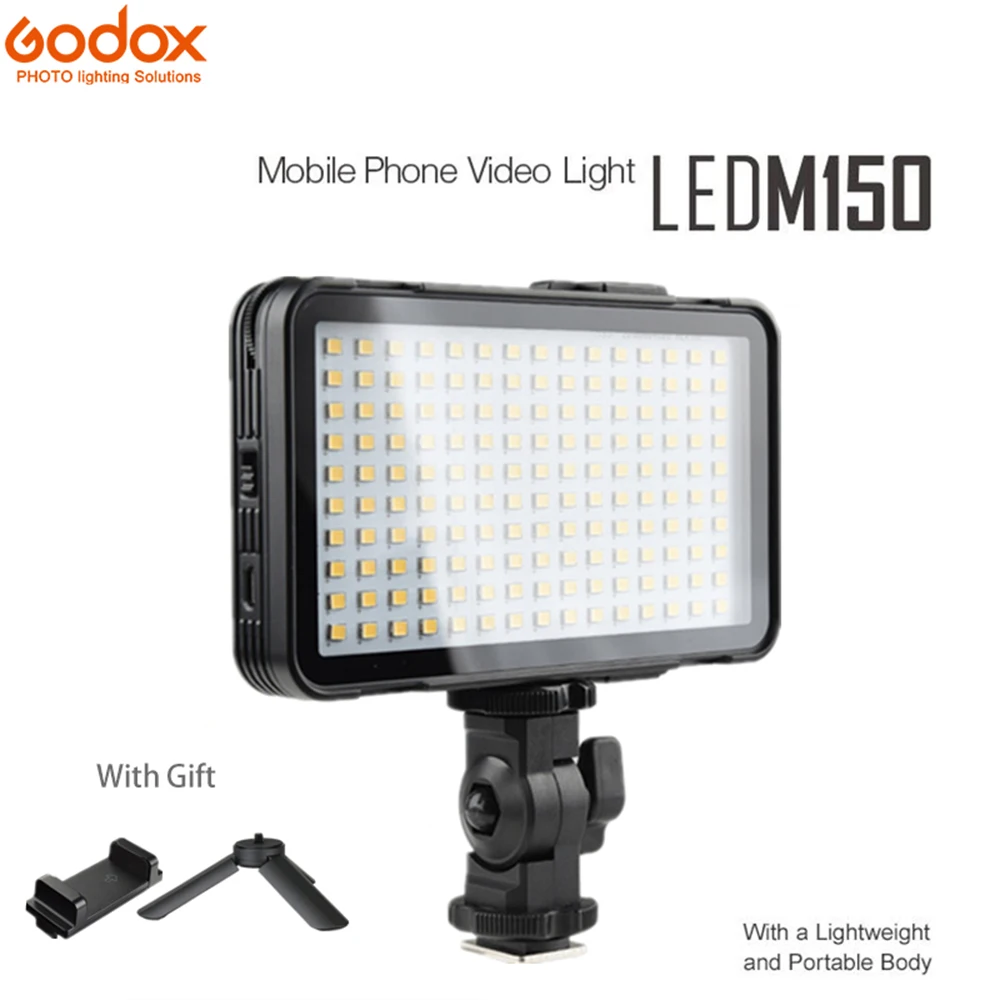 Светодиодная лампа для селфи GODOX LEDM150 M150, 5600 к, белая светодиодная панель для Iphone, смартфона, видеокамеры, фотоаппарата
