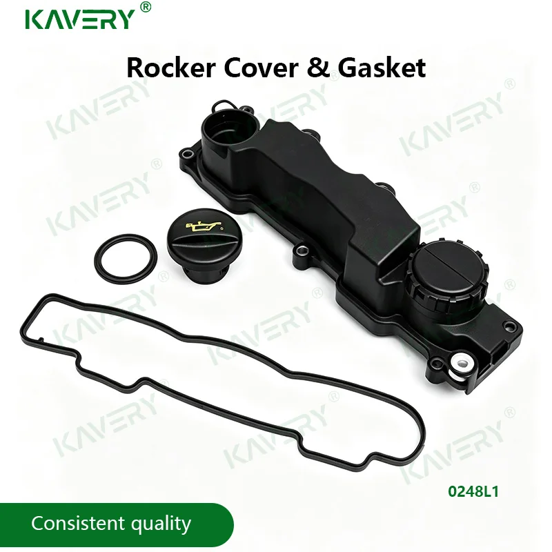 Фото Крышка клапанного механизма и прокладка KAVERY для Citroen Peugeot 1.6 HDI Berlingo C2 C3 C4 C5 Xsara 207 307 (0248L1, 0248.L1) №1