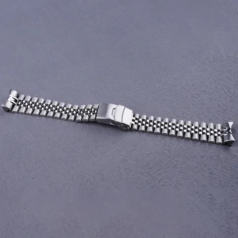 Браслет для часов Rolamy из нержавеющей стали, роскошный браслет с изогнутым концом, 22 мм, серебристый Юбилейный, для Seiko 5 SRPD53 63 73