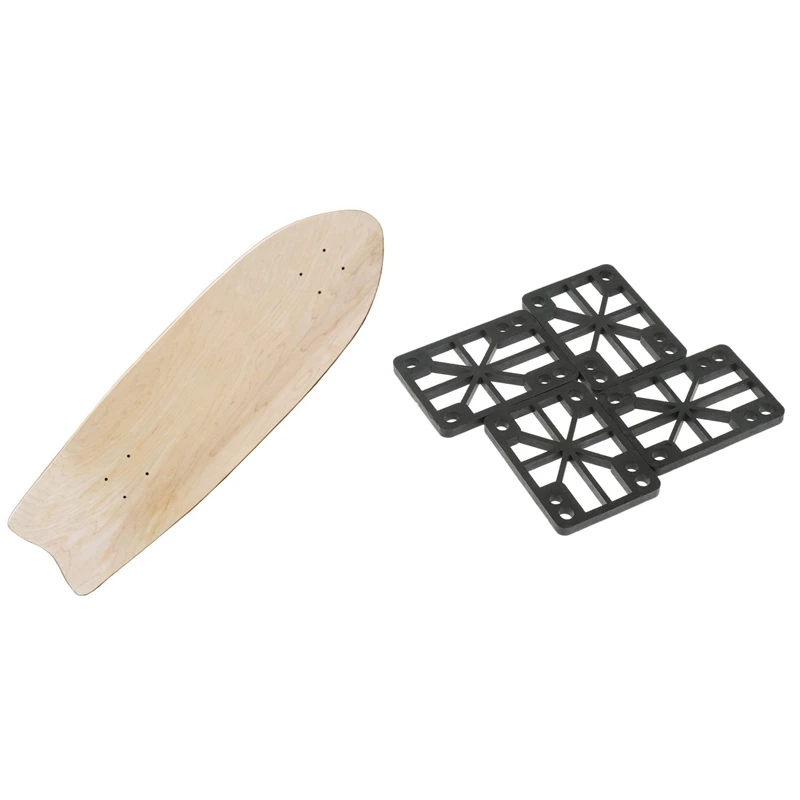 

4Pcs 6Mm Durable Skateboard Shock Pads Risers & 1X Surf Skate Deck Skateboard Decks 30X9.5Inch Canadian Maple