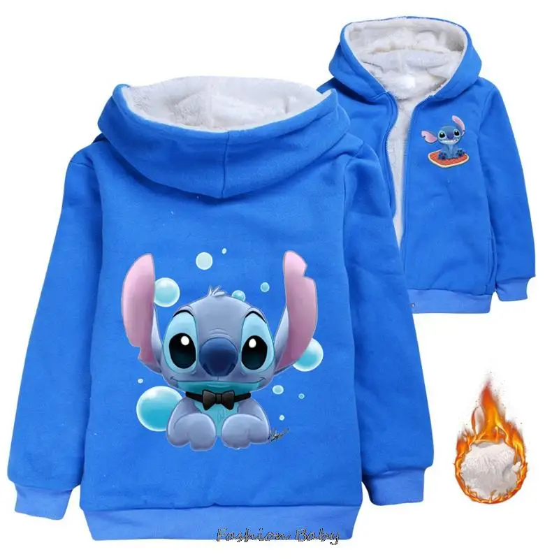 Новое зимнее детское стеганое пальто Disney Stitch для мальчиков и девочек детская