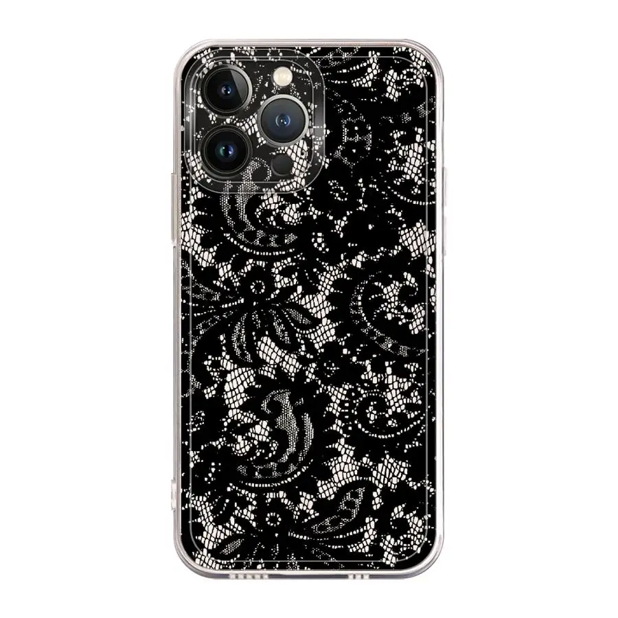 Фото Чехол для iPhone 17 Pro Max 11 Air 14 Plus 15 7 8 XS Max XR 12 Mini 13 Pro 16, мягкий чехол для телефона, сексуальное кружево №2