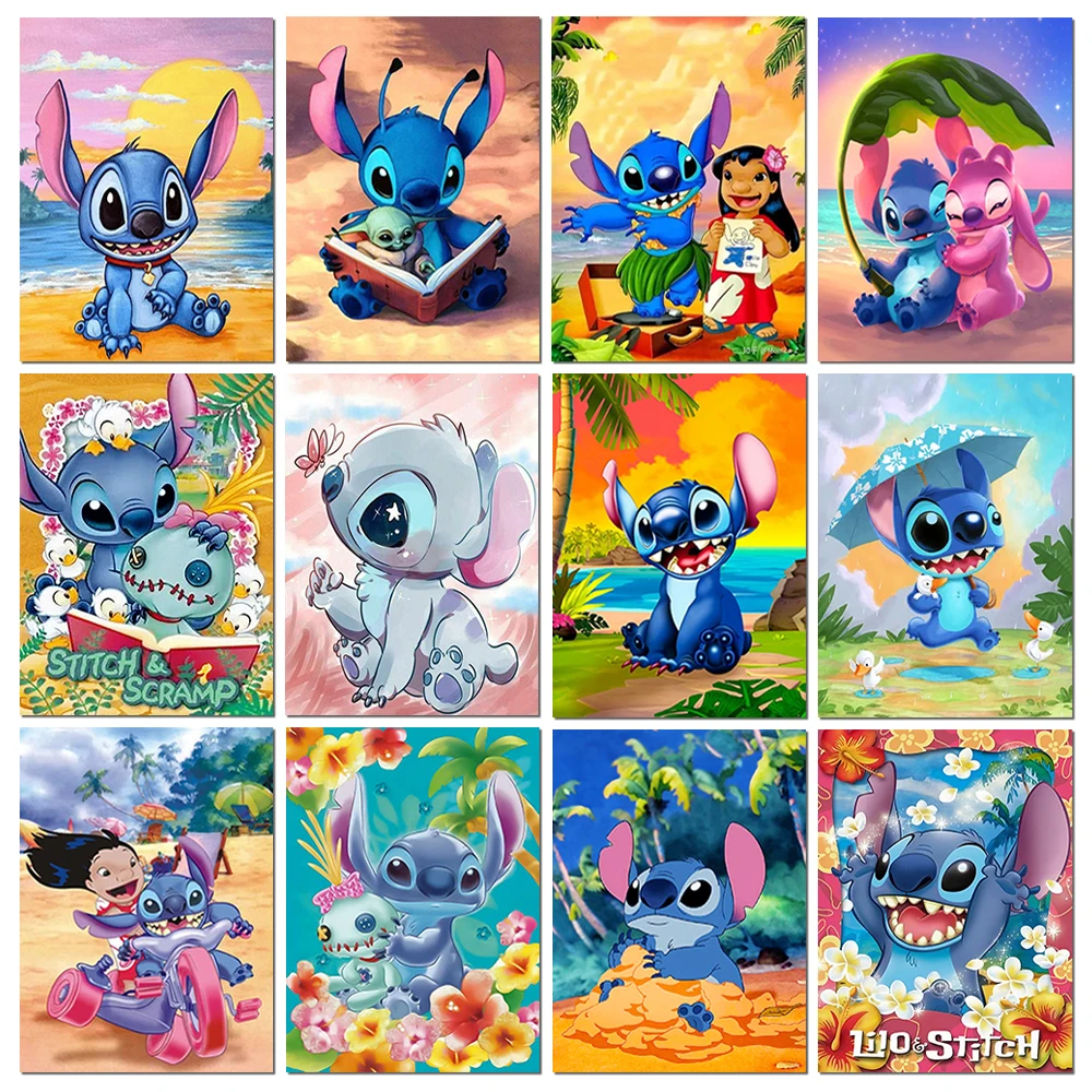 

Алмазная живопись «Лило и Ститч» Disney, мультяшная мозаика, украшение для дома, картина, новый подарок для вышивки крестиком