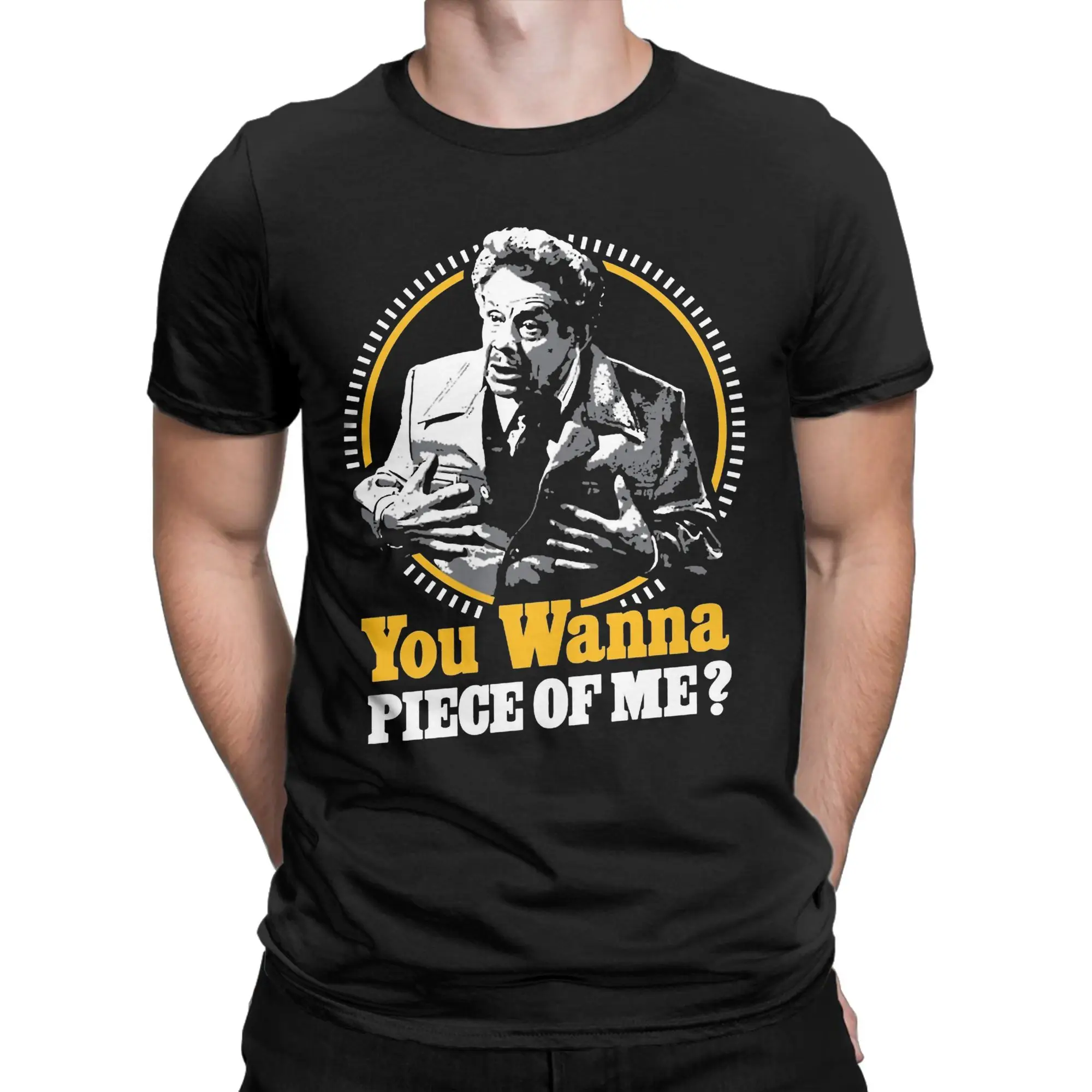 Фото Мужская футболка You Wanna Piece Of Me! Seinfeld Юмористическая футболка из 100% хлопка с короткими рукавами, летние топы с круглым вырезом №1