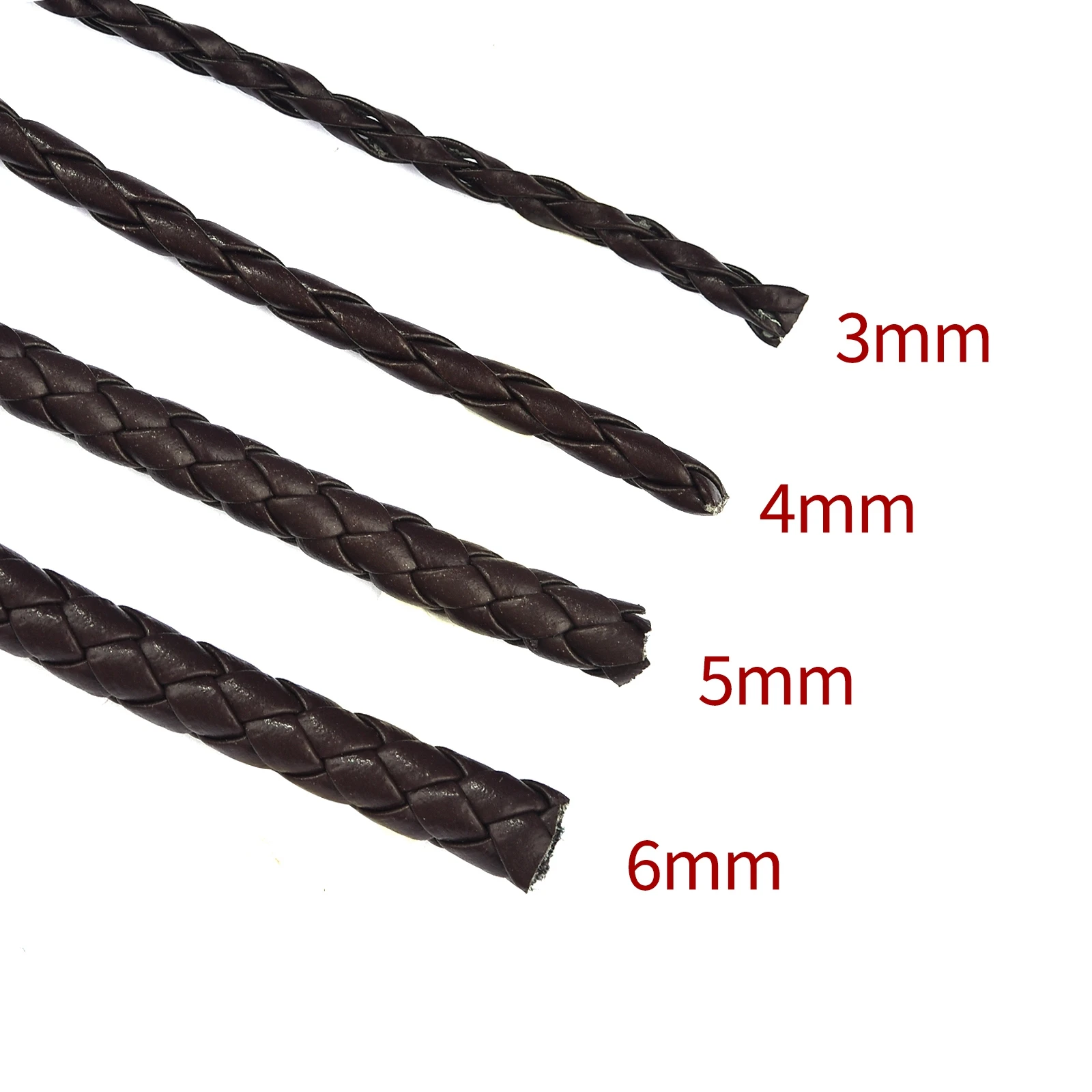 2m 3/4/5/6mm Braided Leather Cord Rope Strip For DIY Pendant Neck Bracelet Jewelry Making Supplies Dropshipping Wholesale