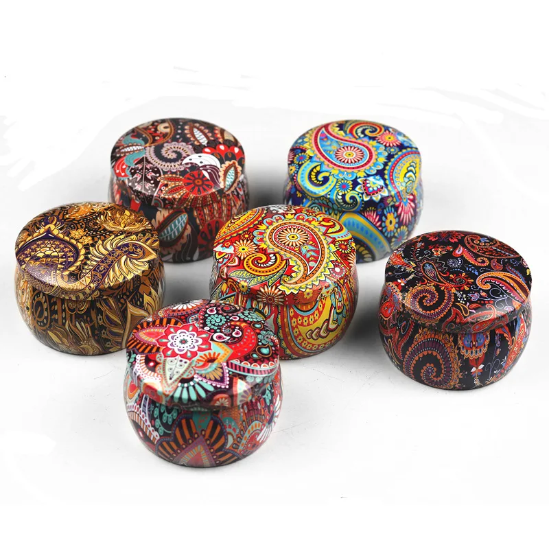 Diy Candle Jar Round Empty Iron Box Coin Jewelry Storage Box Festive Party Candy Gift Box Spice Organizer