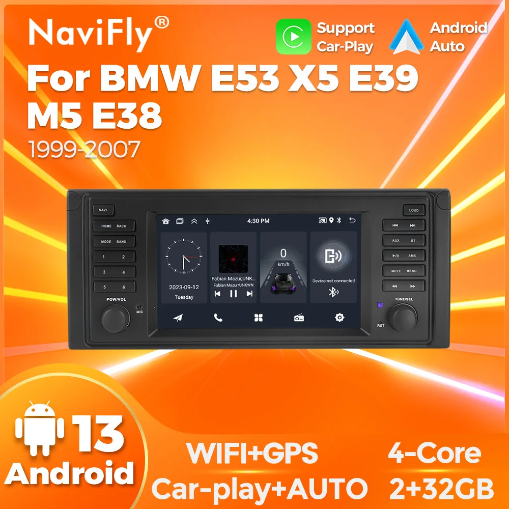 NaviFly 7-дюймовый 2DIN Android 13 Автомобильный Мультимедийный Плеер С CarPlay Auto WiFi