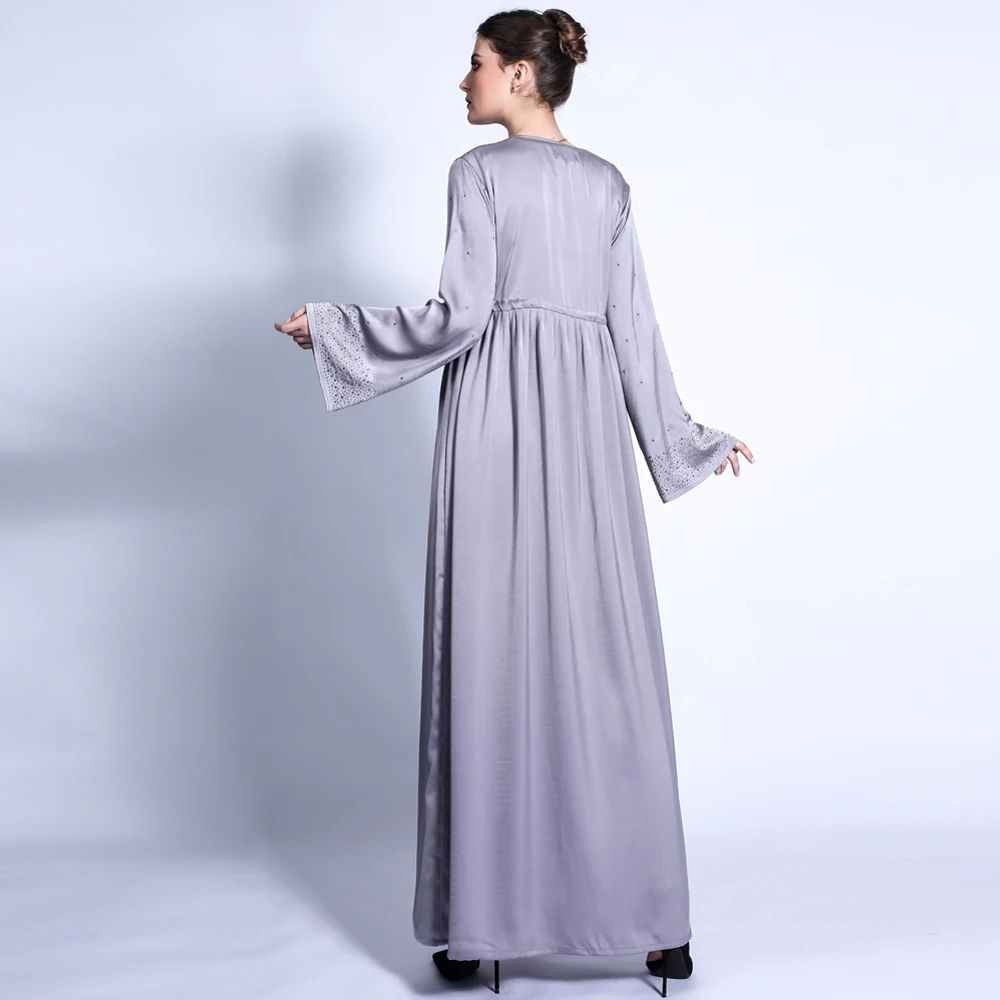 Open Kimono Long Flowy Loose Abaya Dress Casual Open Front Cardigans Dubai Turkish Style Cover Ups Muslim Outwear