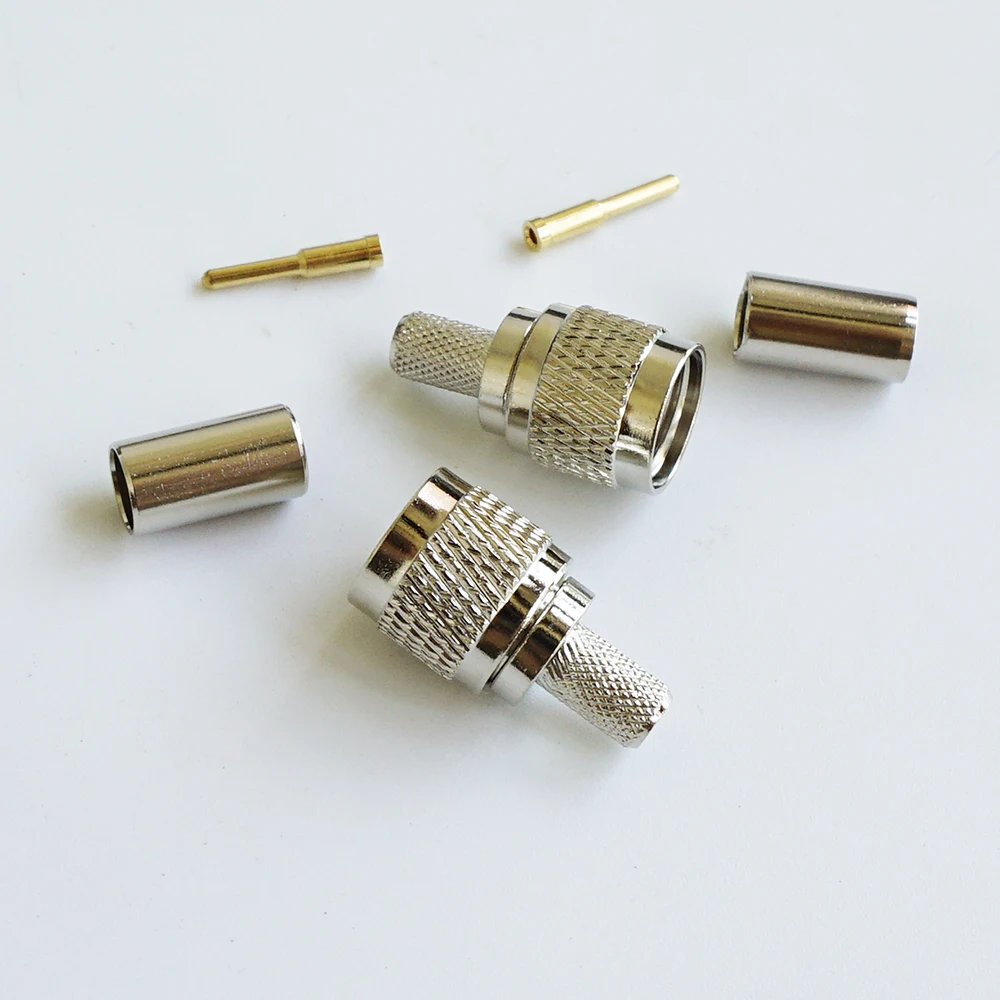 

miniUHF MINI UHF Male Plug RF Coax Connector Socket Crimp for RG58 RG142 RG223 RG400 LMR195 RF Coaxial Straight Nickel plated
