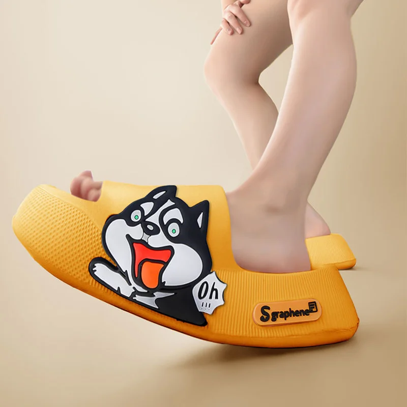 

Thick Sole Men Slippers Sense of Luxury Personality Graffiti Slides Bathroom Beach Indoor Sandals Summer Couple Cool Woman