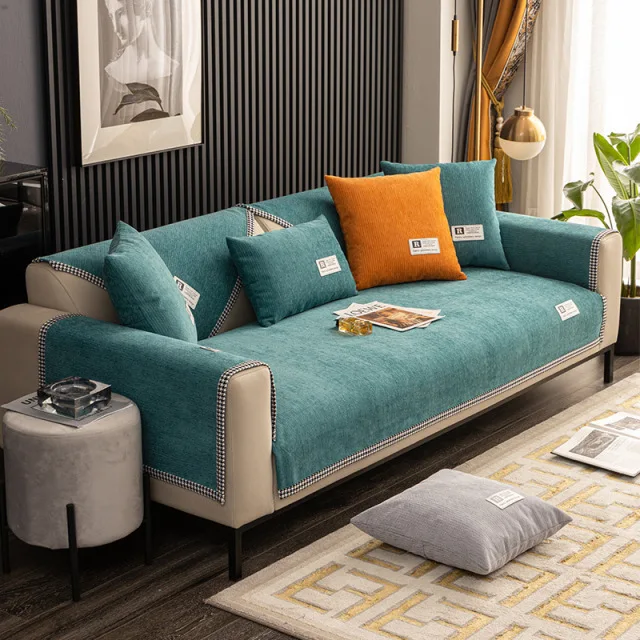 

Chenille Sofa Cover Sofa Towel Solid Corner Couch Cover for Living Room Universal Sofa Seat Cushion Cover Non Slip Slipcover