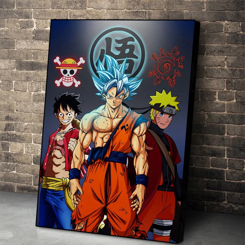 5D Diy Diamond Painting Anime Son Goku Luffy and Naruto Full Diamond Embroidery Crafts Pictures Mosaic Cross Stitch D201
