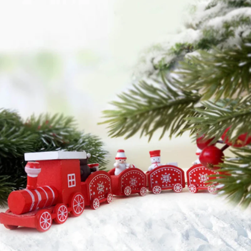 

2023 Wooden/Plastic Train Christmas Ornament Merry Christmas Decoration For Home Xmas Gifts Noel Natal Navidad New Year
