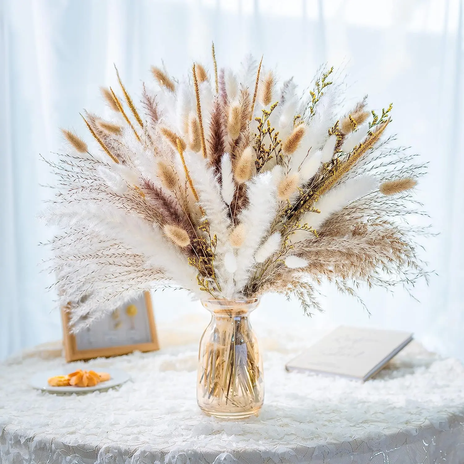 

Dried Pampas Grass Bouquet Natural Plant Boho Reed Dried Flower Wedding Scene Photo Shoot Ornaments Thanksgiving Home Decoration