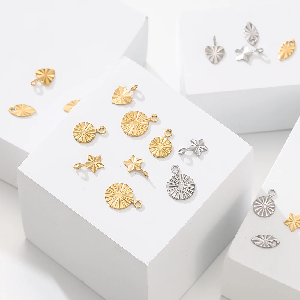 5 шт./лот подвески из нержавеющей стали для изготовления ювелирных изделий листья