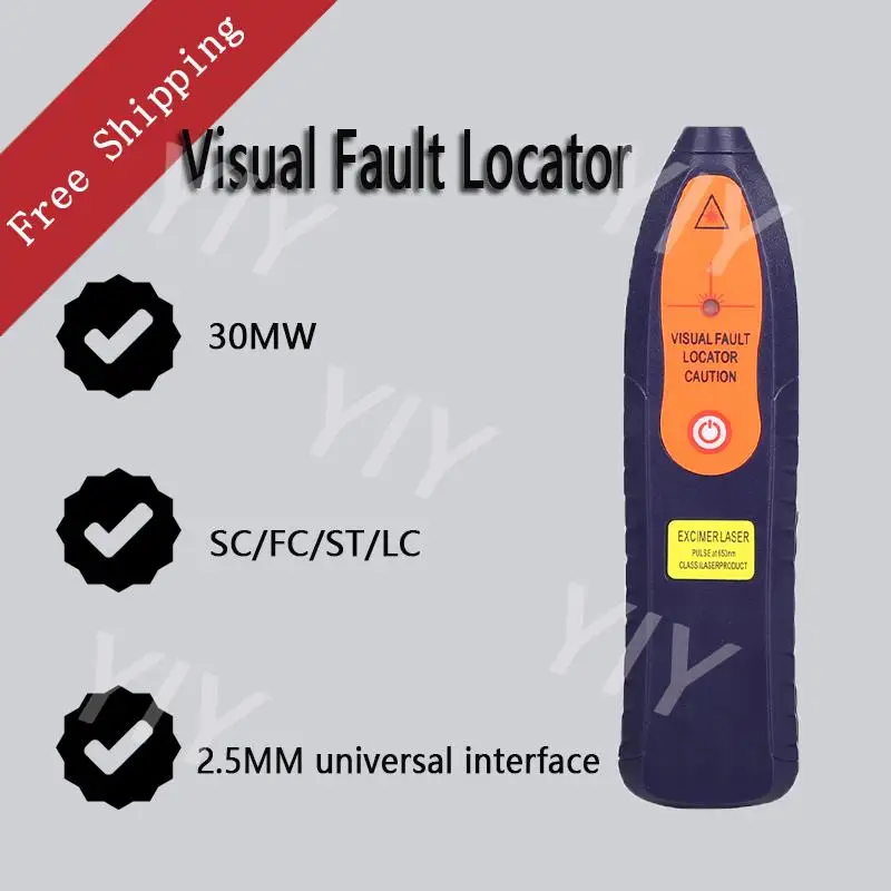 

AUA-K10/30KM Mini Visual Fault Locator 30mw/10mw Red Laser Light Fiber Optic Cable Tester SC/FC/ST Checker Optical Power Meter