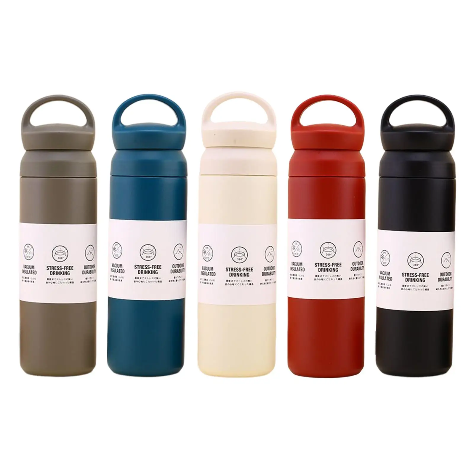 304 Stainless Steel Thermal Flask Portable 17 oz with Lid Big Capacity Beverage Mug Insulated Bottle for Camping Sports Travel