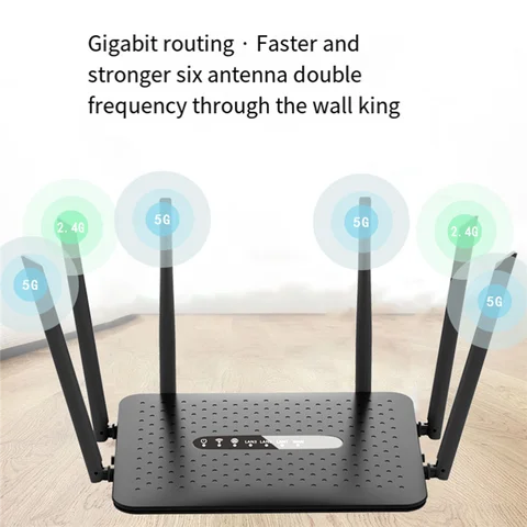 Маршрутизатор Гигабитный Беспроводной маршрутизатор 2.4G/5G Двухдиапазонный WiFi-маршрутизатор Белый