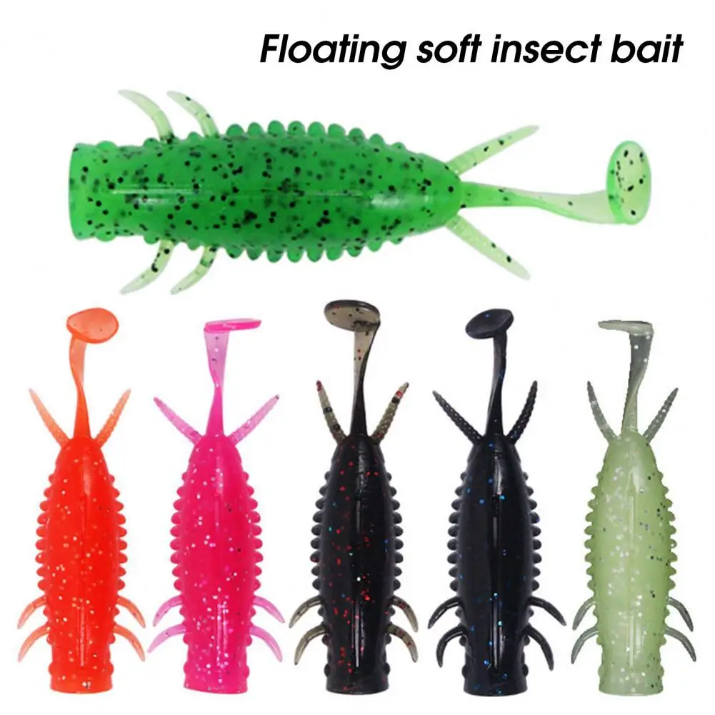 

5Pcs 8g Fishing Soft Lure Bait Life-like Tempting Vivid Luminous Fishing Tackle Durable Light Larva Shape Soft Lure for Angling