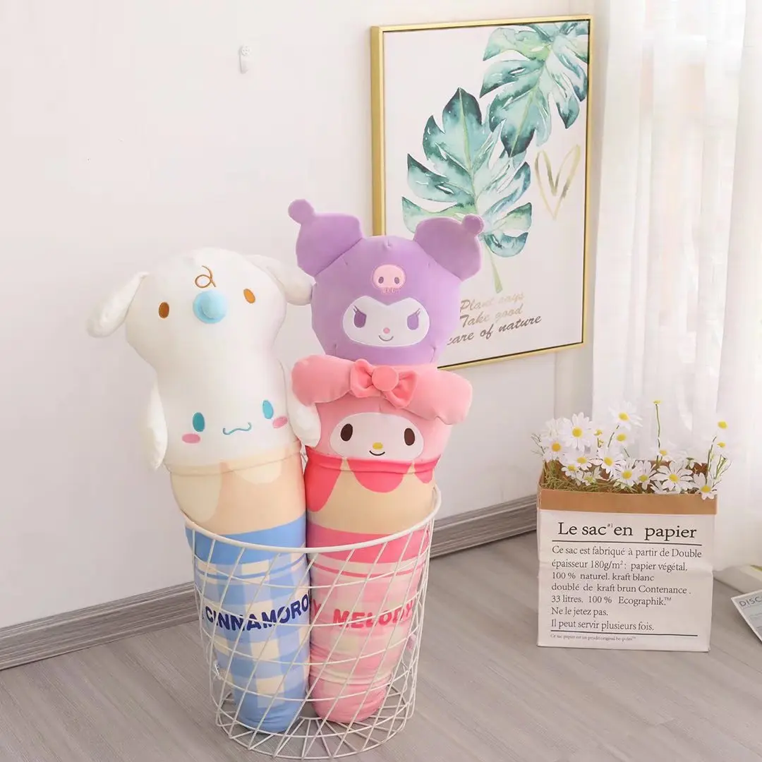 Long Ice Cream Kuromi Melody Cinnamoroll Kitty Pillow Plush Doll Lovely Animal Stuffed Cushion Kawaii Girl Kid Christmas Gift