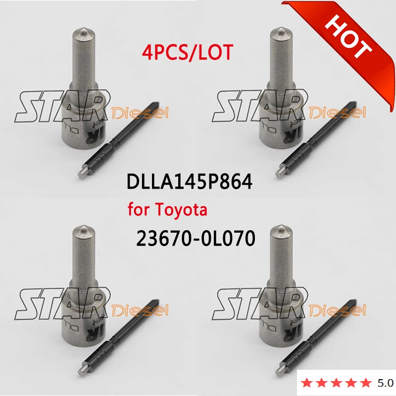 

4 шт. * DLLA145P864 для Toyota 2KD 23670-0L070 форсунка дизельного инжектора 093400-8640 автозапчасти двигателя 0934008640