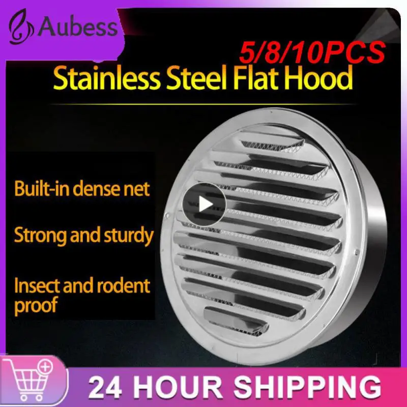 

5/8/10PCS Silver Fly Nets Rain-proof Ventilation Hood Antirust Durable Air Fence Ventilator Stainless Steel Ventilation Cover