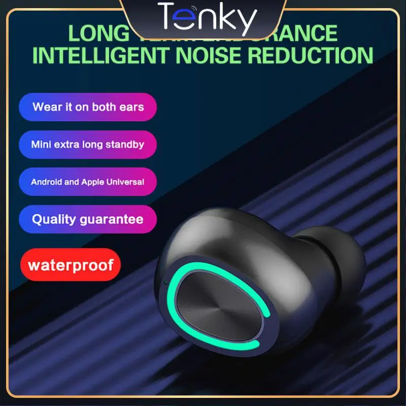 

Single In Ear Tws Earbuds With Microphone Mini Earphones Long Standby Noise Reduction Music Headset For Xiaomi Huawei