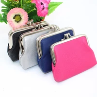 korean coin purses card holder buckle simple candy color pu leather wallet coin pouch money purse pocket double layer portable
